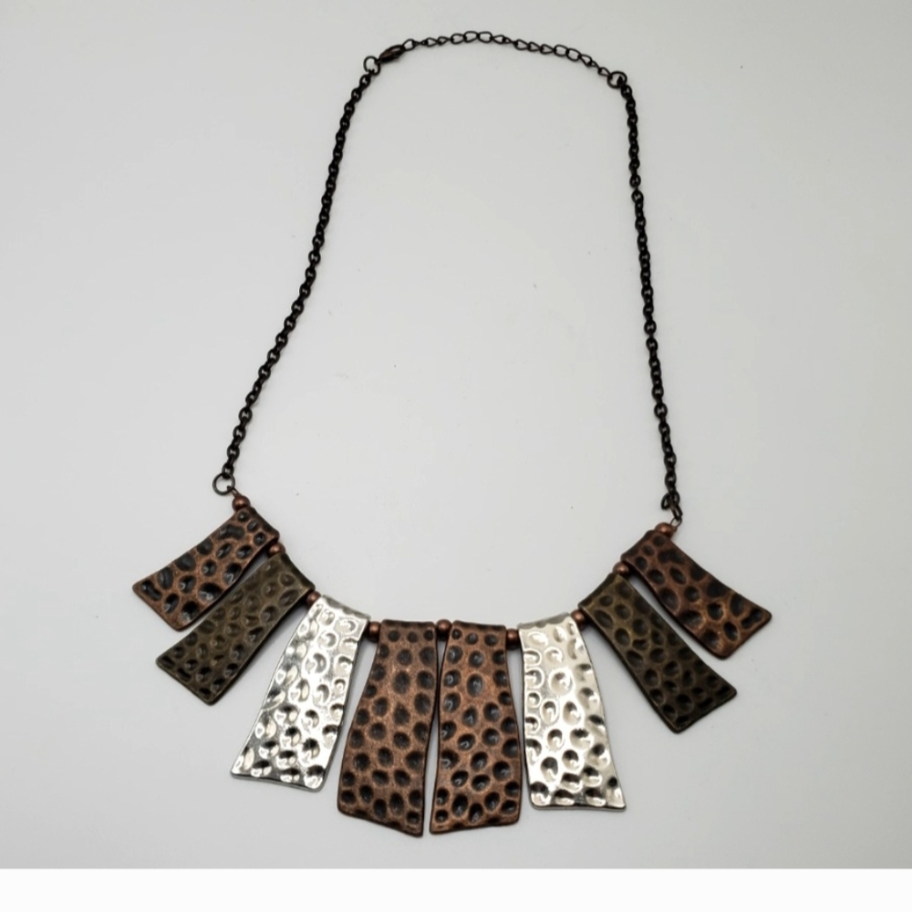 Paparazzi Blockbuster Necklace - A Fan of the Tribe -Multi (Copper/Silver/Brass)
